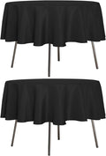 sancua 2 Pack Round Tablecloth 60 Inch Black, Stain and Wrinkle Resistant Table by sancua