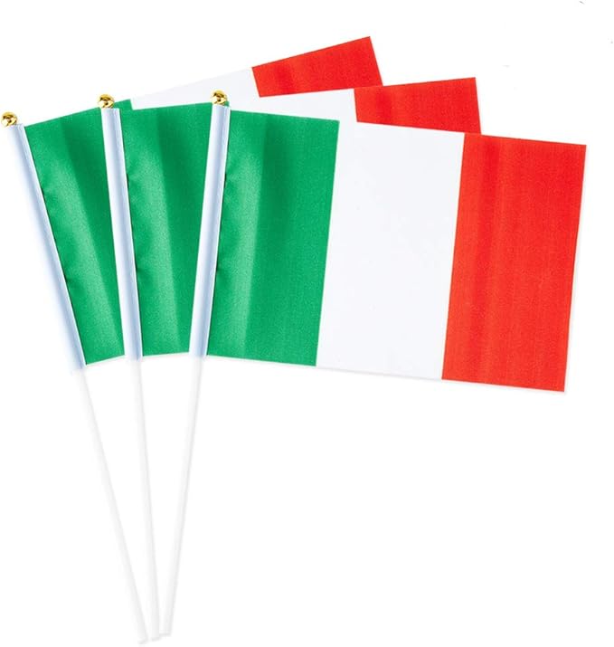 Italy Flag Italian Flag, Small Mini Handheld Italy Flags on Stick by Mflagperft