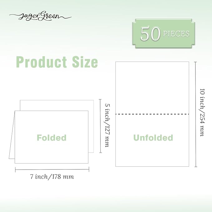 50 Pack 5x7 Blank Cardstock Paper, Thick Folded Heavy Cardstock - Image 2