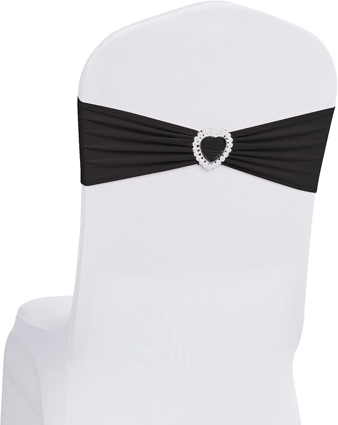 Howhic Pack of 30 Spandex Chair Sashes Bows Stretch Chair Cover Band by Howhic