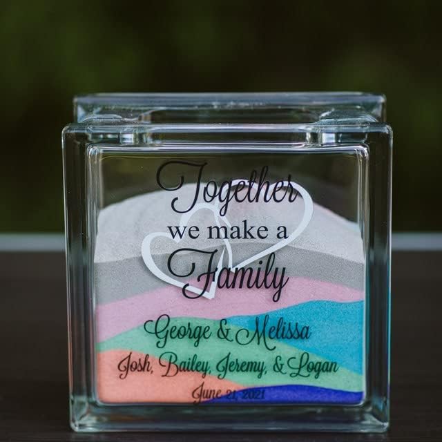 Glass Unity Sand Set for Weddings w LID, Ink Printed - Image 2