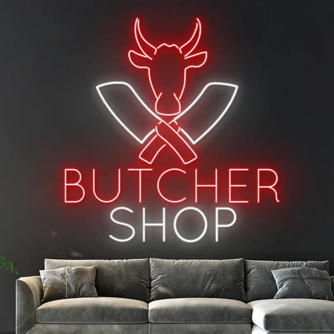 Butcher Shop Led Sign, Cow Led Light, Butcher Neon Light, Butcher Shop Neon Sign - Image 2