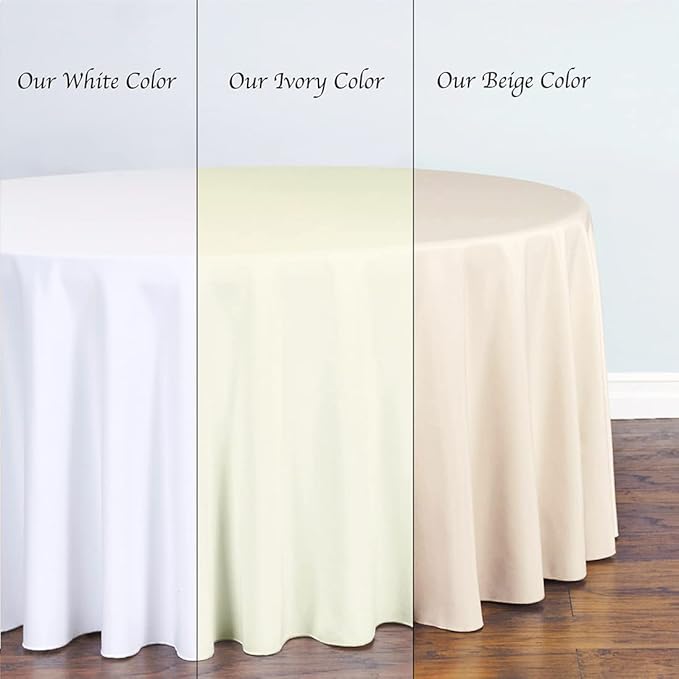 LTC LINENS 10 Pack 120 Inch Round Tablecloth Beige - Image 5