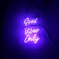 LiQi ™ GOOD VIBES ONLY Real Glass Handmade Neon Wall Signs by +Liqi+neon+signs
