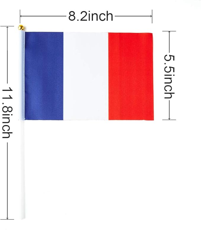 France Flag French Flag, Small Mini Handheld France Flags on Stick - Image 3