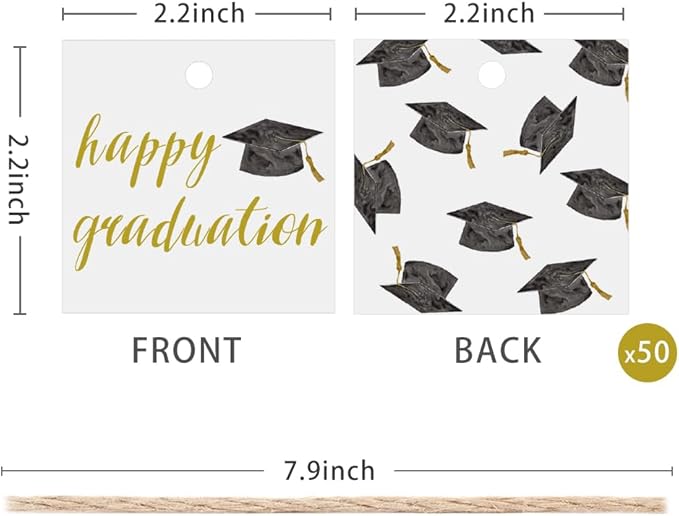 50 Pcs Graduation Gift Tags, Congrats Grad Party Favors Gift Tags - Image 2