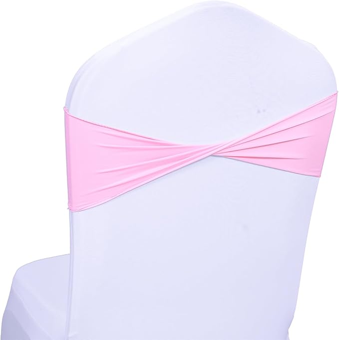 MDS Pack of 75 Spandex Chair Sashes Bows Elastic Stretch Dining Chair Bands by MDS