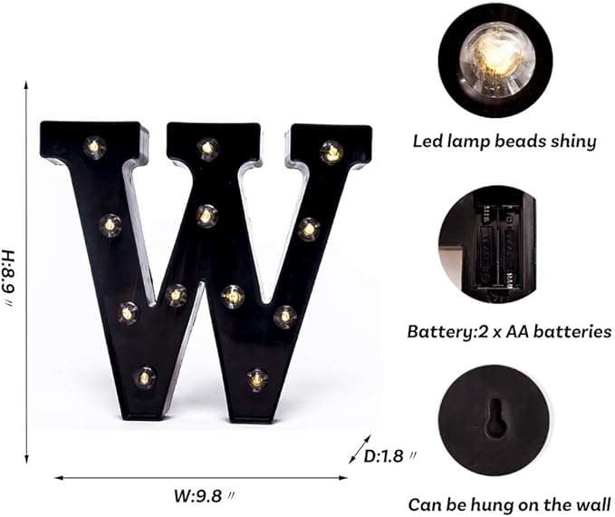 Foaky Black LED Marquee Number Lights Sign Light Up Marquee Number Lights Sign - Image 3