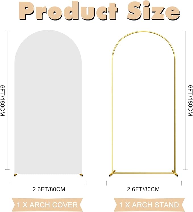 6FT Wedding Arch Backdrop Stand and White Arch Cover, Parties Decoration. - Image 2