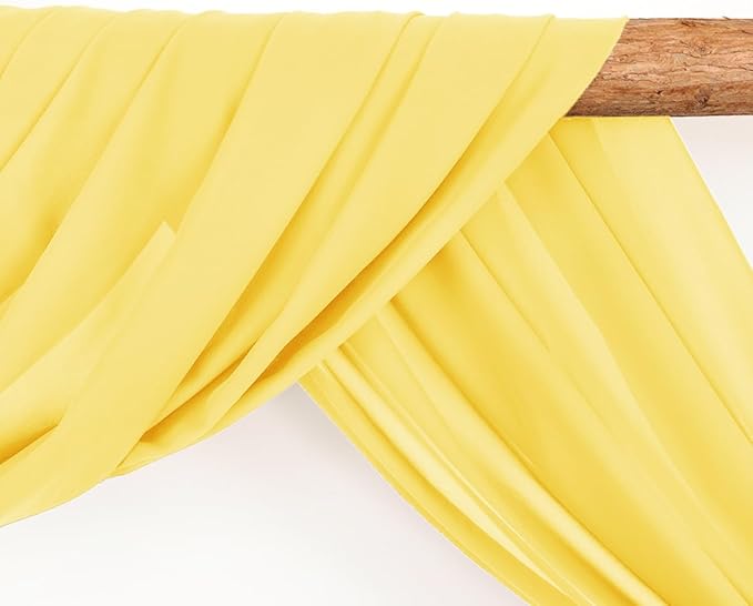 Wedding Arch Draping Fabric 1 Panel 30'' x 18FT Yellow Sheer Chiffon Arch - Image 3