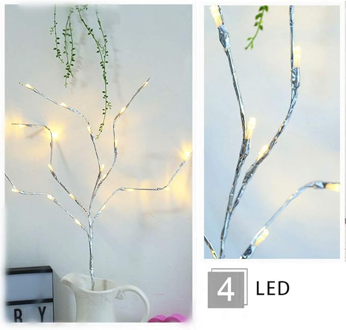Autohigh 3-PK Lighted Branches 60 LEDs Warm White Lighting Artificial Willow - Image 7