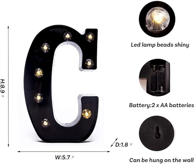 Foaky Black LED Marquee Number Lights Sign Light Up Marquee Number Lights Sign - Image 3