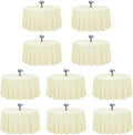 LTC LINENS 10 Pack 120 Inch Round Tablecloth Ivory by LTCLINENS