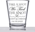 Personalized wedding shot glasses, take a shot we tied the knot, cute by BARCONIC