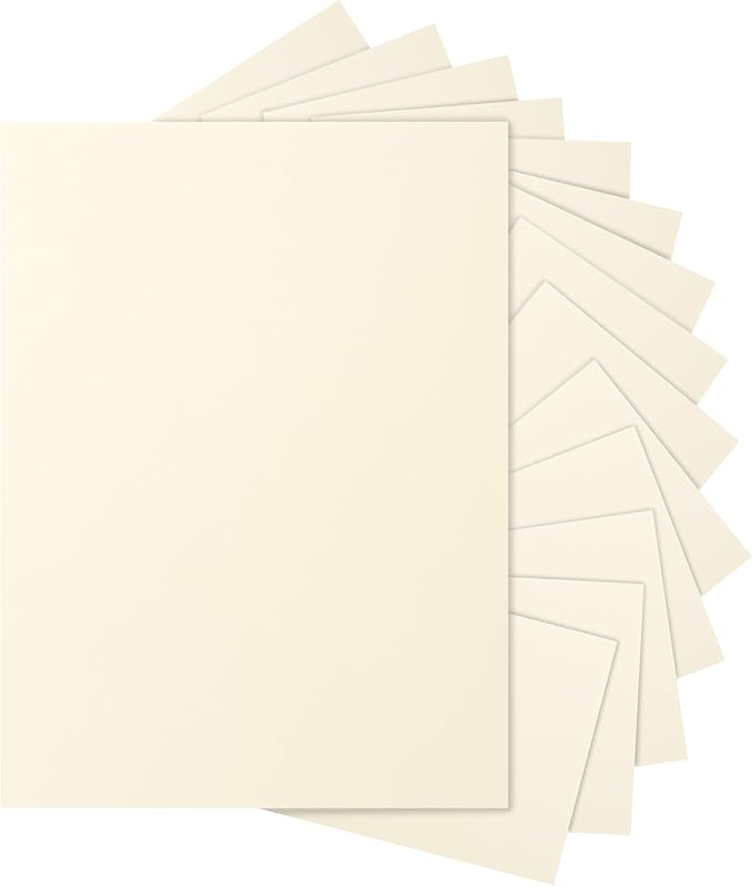 120 Sheets Cream Cardstock 8.5 x 11 Off White Paper, 92lb Ivory Card stock by Silunkia