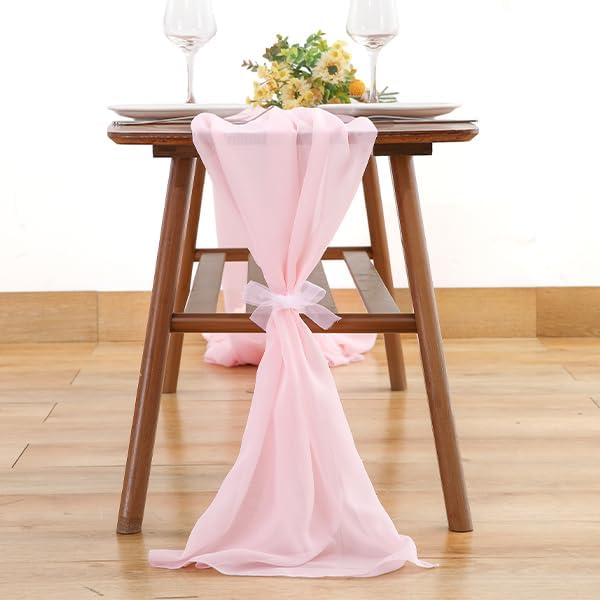 Wedding Arch Draping Fabric 1 Panel 18Ft Blush Chiffon Fabric Drapes Arbor - Image 9