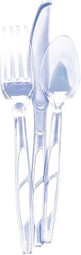 Diamond® All Occasion Clear Disposable Cutlery Set 288 Count – 96 Forks - Image 4