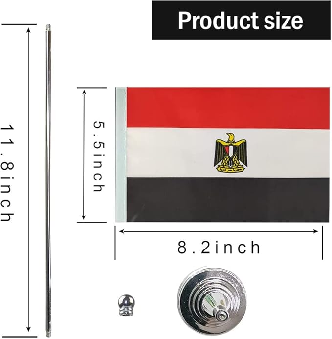 Egypt Flag Egyptian Flags, Small Mini Egyptian Desk Flag, Used - Image 2