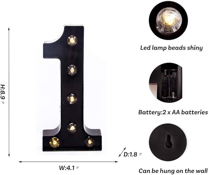 Foaky Black Marquee Numbers, Light Up Numbers, Lights Sign - Image 3