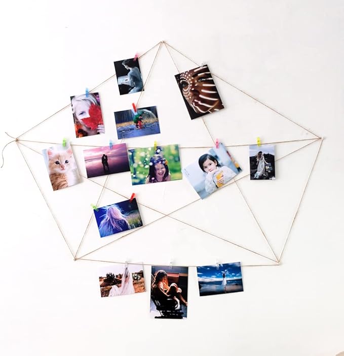 100pcs Mini Clear Hanging Photo Clips + 30m Twine - Image 2