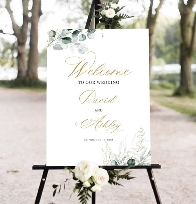 Greenery Wedding Welcome Sign, Welcome Wedding Sign Template, Script Wedding by Unknown