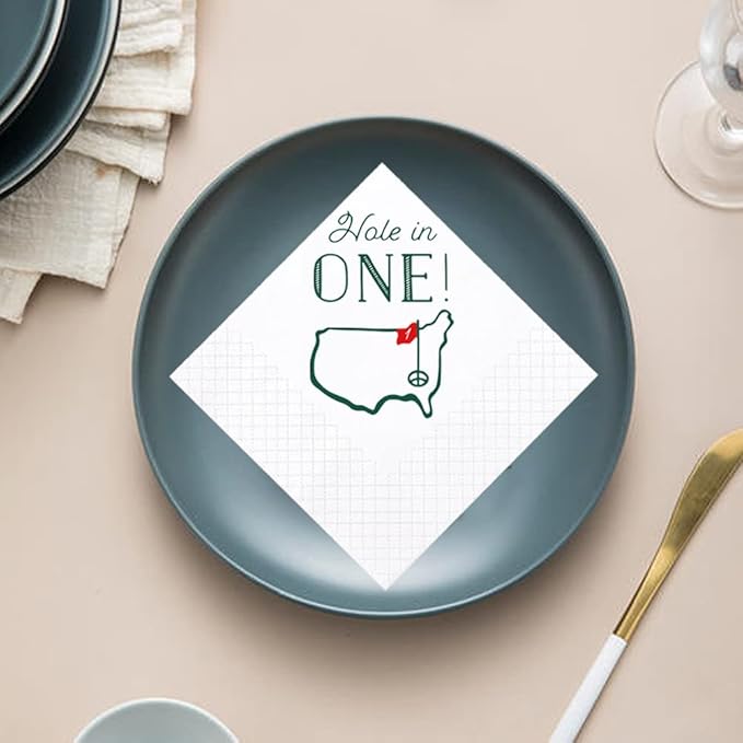 Golf Cocktail Napkins, 100 Pack Hole in One First Birthday Golf Themed Paper - Image 5