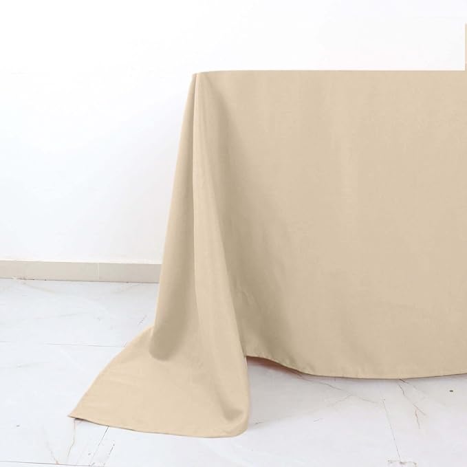 Efavormart 90" Nude Wholesale Linens Polyester Square Linen Tablecloth - Image 2
