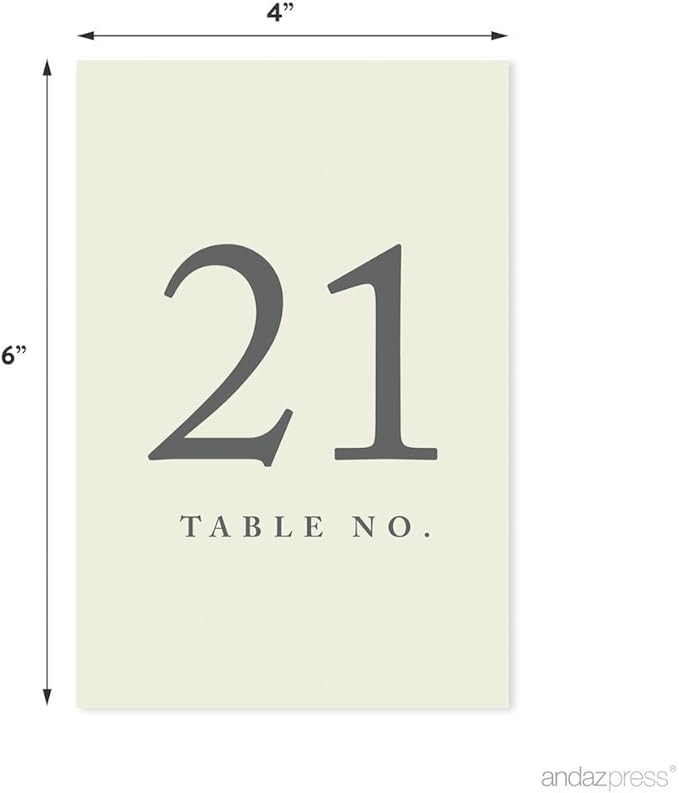 Andaz Press Table Numbers 21-40 on Perforated Paper, 4x6-inch Single Sided Sign - Image 2