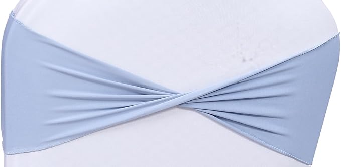 MDS Pack of 200 Spandex Chair Sashes Bows Elastic Stretch Dining Chair Bands - Image 2