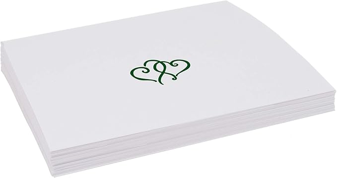 Linked Hearts Place Cards, Hunter Green, Pre-cut and Scored - Image 4