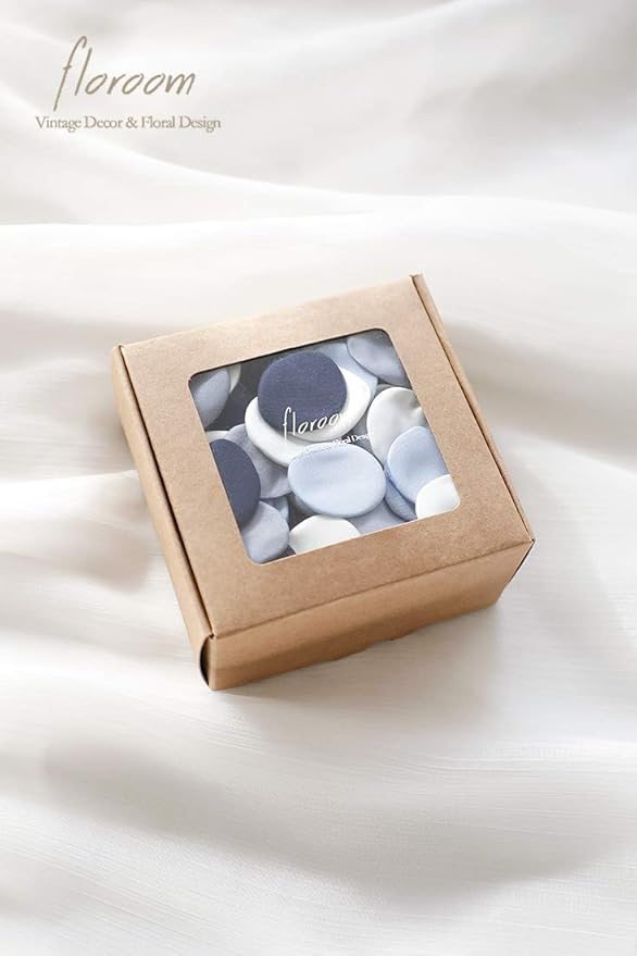 Floroom 300pcs Rose Petals Dusty Blue Navy Faux Silk Flower Petals - Image 7