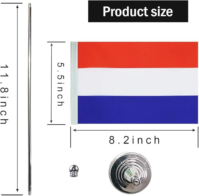 Netherlands Flag Dutch Flags, Small Mini Dutch Desk Flag, Used - Image 2