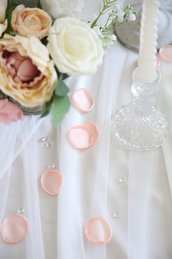 Floroom 300pcs Rose Petals Blush Faux Silk Flower Petals - Image 3