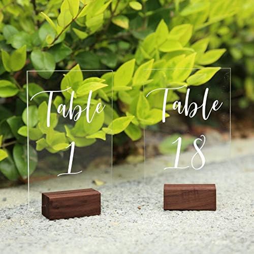 UNIQOOO 5 Pack Place Card Holders | Rustic Walnut Wood Escort Cards Display - Image 9