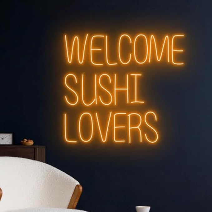 Welcome Sushi Lovers Neon Sign, Japanese Food LED Sign, Sushi Neon Light - Image 3