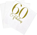 SharkBliss 60 and Fabulous Birthday Cocktail Napkins, 100 Pack Gold 60 and by SharkBliss