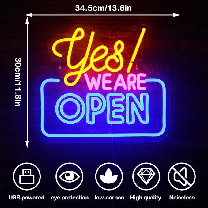 Ineonlife Open Neon Signs, Bright Led Light High Visibility Advertisement Board - Image 2