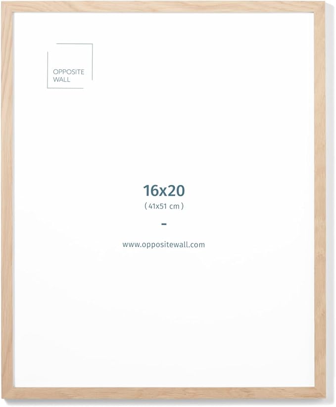Opposite Wall - 16x20 in - Natural Solid Oak Wood Picture Frame - Lightweight by OppositeWall