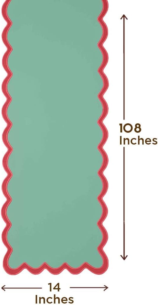 Folkulture Table Runner | Table Runners 108 inches Long | Scallop Table Runner - Image 3
