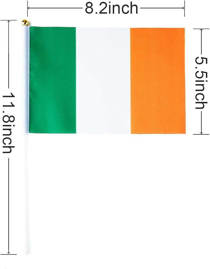 Ireland Flag Irish Flag, Small Mini Handheld Ireland Flags on Stick - Image 3