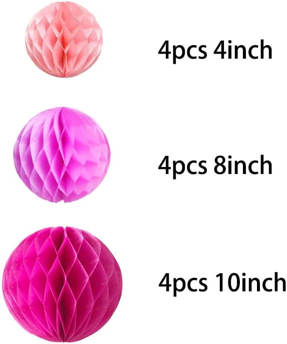 12pcs Party Honeycomb Balls Decorations 4'' 8'' 10'' Honeycomb Ball Flower - Image 2