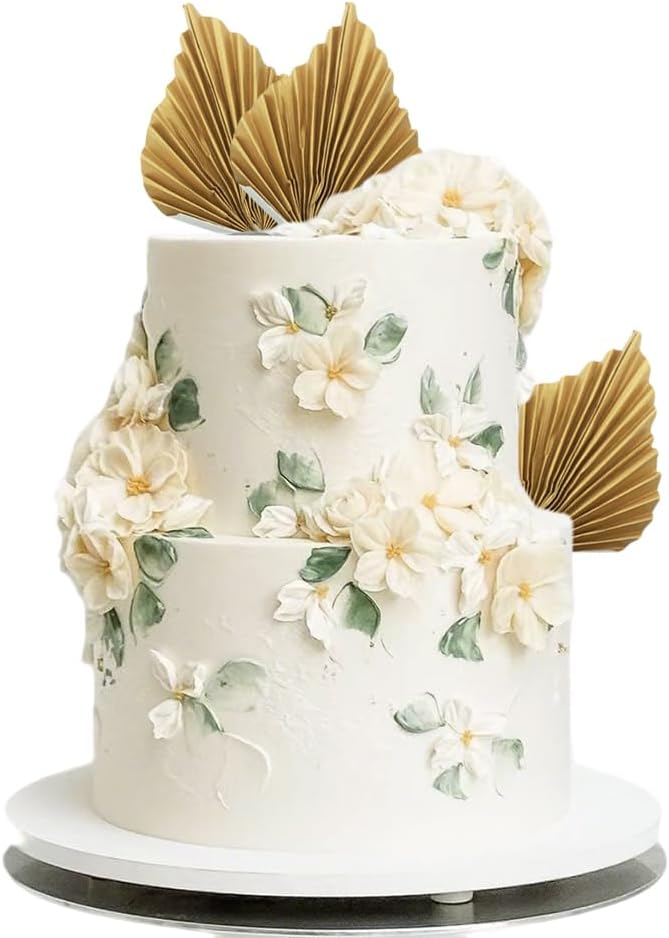 10PCS Paper Palm Fan Cake Toppers Palm Spear Leaves Fan Cupcake Toppers Craft - Image 4