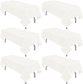 6 Pack Ivory Tablecloths for 8ft Rectangle Tables 60 x 126 Inch by REWOMC