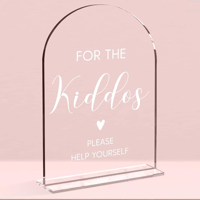Wedding Sign，For The Kiddos Wedding Sign, Kids Wedding Activities Acrylic Plaque by NGLIV