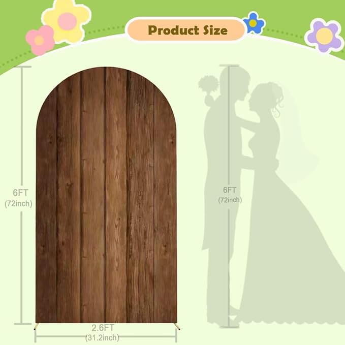 Wood Arch Cover 6ft Arch-Backdrop-Cover Jungle Theme Arched Stand Covers Wooden - Image 2