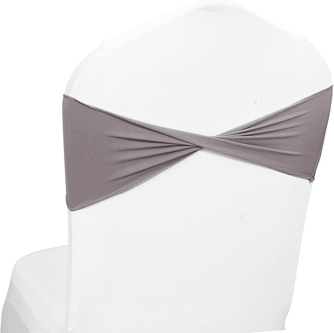 MDS Pack of 50 Spandex Chair Sashes Bows Elastic Stretch Dining Chair Bands by MDS