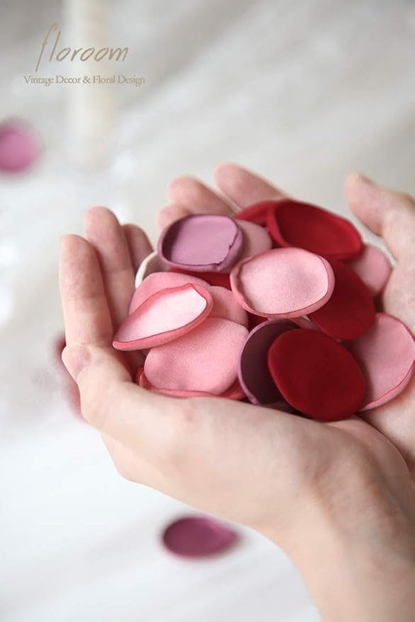 Floroom 300pcs Rose Petals Elegant Maroon Faux Silk Flower Petals - Image 6