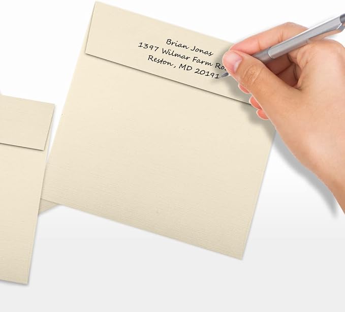 LUXPaper Square Invitation Envelopes | Peel & Press | 6 1/2" x 6 1/2" | Natural - Image 6