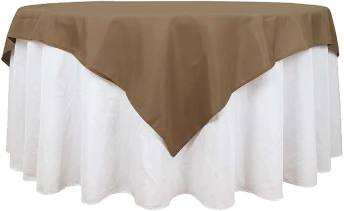 Efavormart 70" Square Linens Taupe Wholesale Linens Polyester Square Linen - Image 6