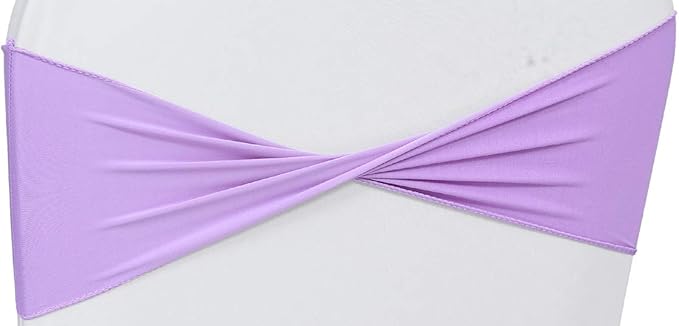VDS Pack of 300 PCS | Lavender | Spandex Chair Sashes Bows Without Buckle | - Image 3